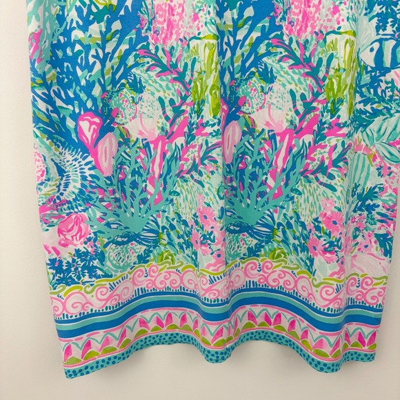 Lilly Pulitzer Sophilettta Dress Size XL Fished My Wish Pink Blue Green Shift - Picture 7 of 13